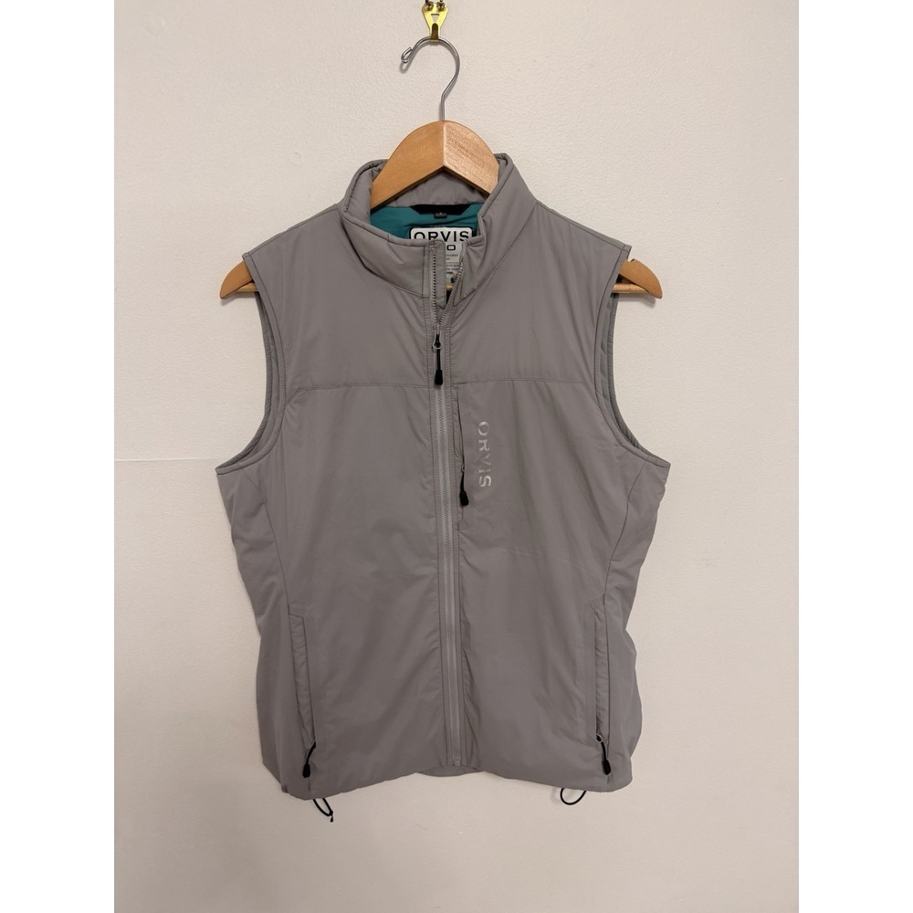 Orvis PRO Insulated Vest Mens Small Gray Teal Full Zip Outdoor Fishing